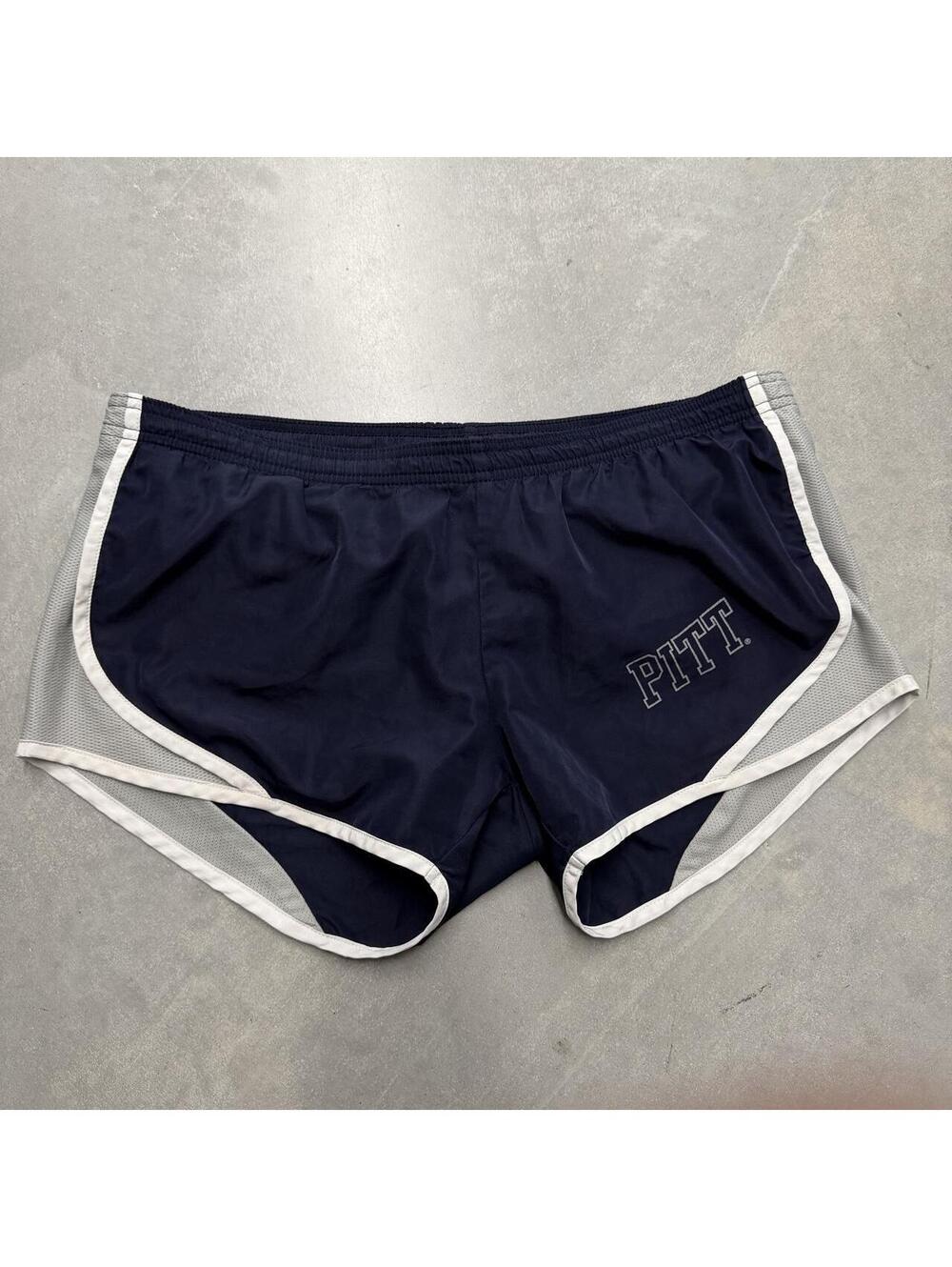2000s Women's Pitt Univeristy Low Rise Athletic Navy Shorts Soffe Sized Small